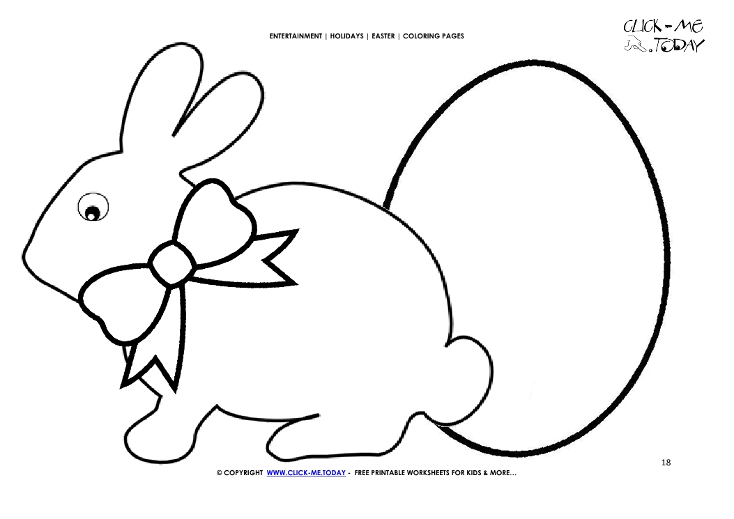 Easter Coloring Page: 18 Easter bunny with plain egg